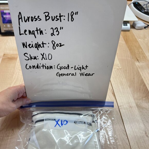 Böhme Striped Ruffled Neck Sweater Ivory White Black Size Medium - Picture 10 of 10